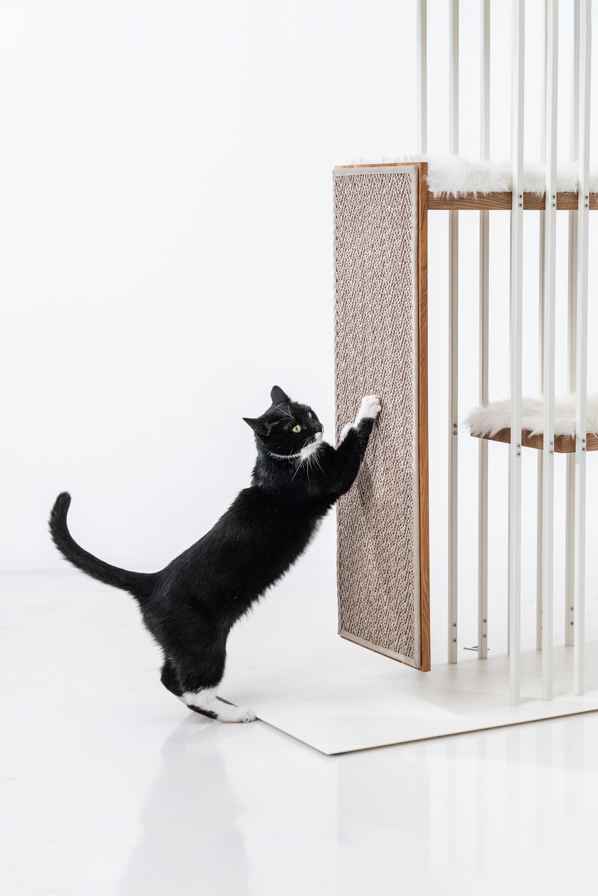 STYA Kratzfläche Sisal | Weiß Muster | Für Katzen Kratzbäume Linie MS200