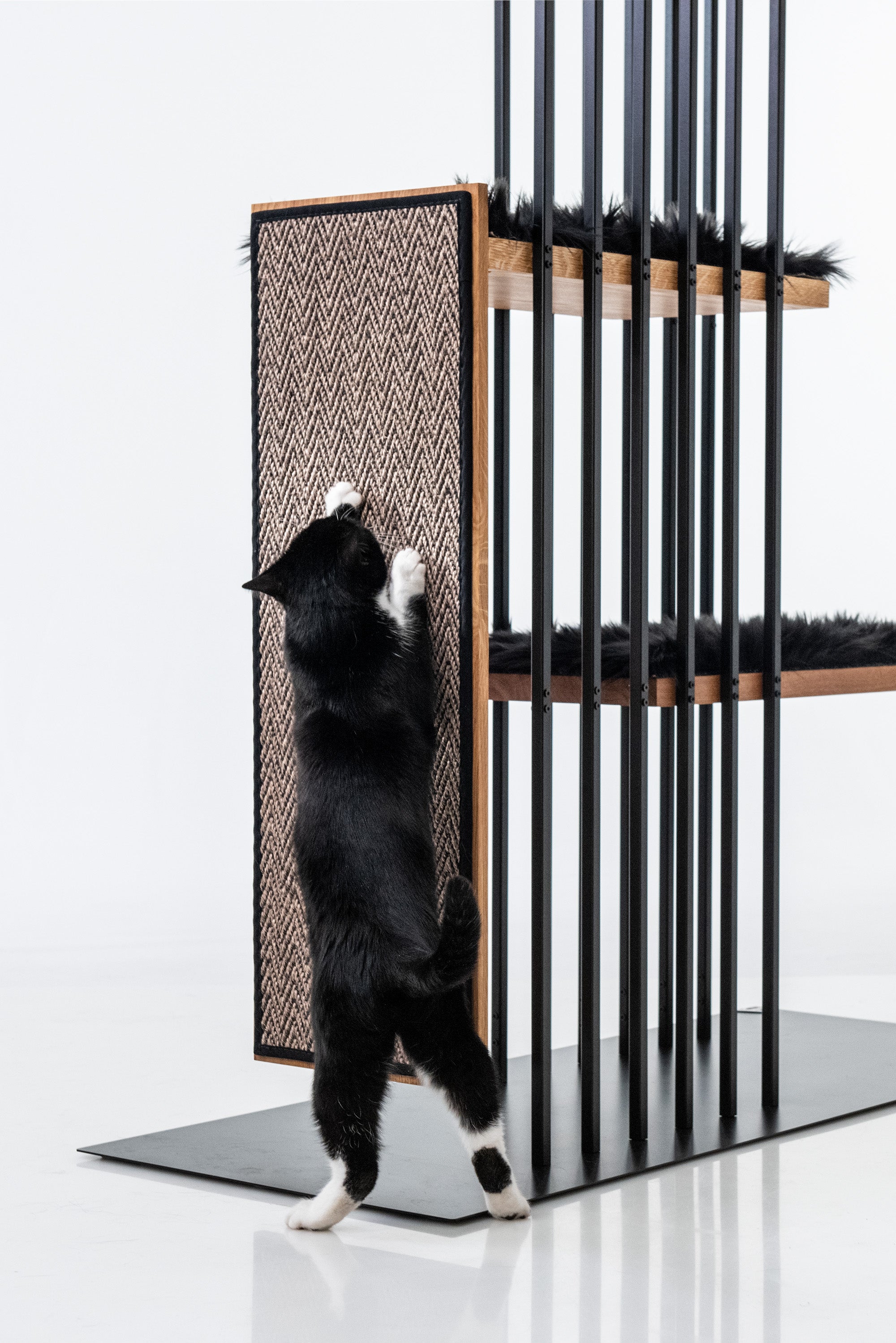 STYA Kratzfläche Sisal | Schwarz Muster | Für Katzen Kratzbäume Linie MS200