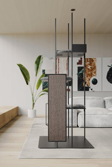 Design Kratzbaum MS 310, schwarz - XXL, Holz, stabil