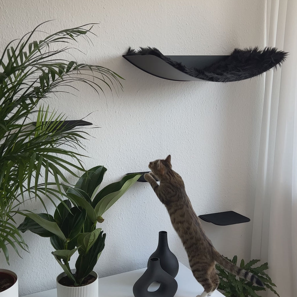 STYA Katzen Kletterwand | Set Minimalist Hängematte XXL | Linie WL100