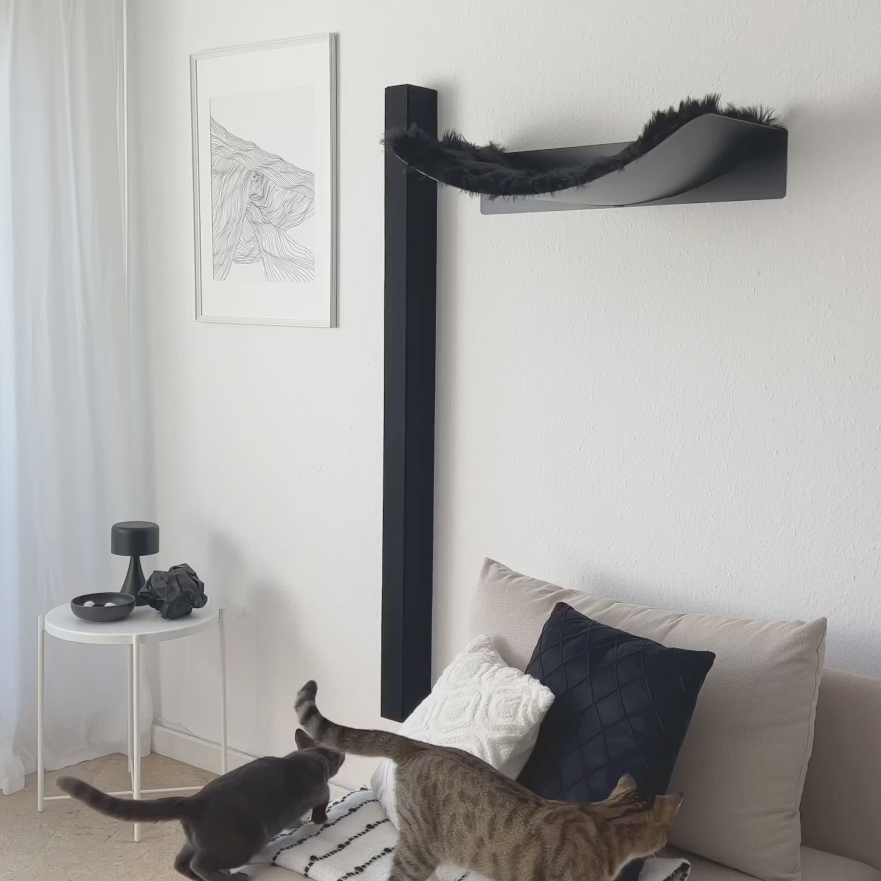 STYA Katzen Kletterwand | Set Essence | Kratzstamm KS150 + XXL Hängematte WL370