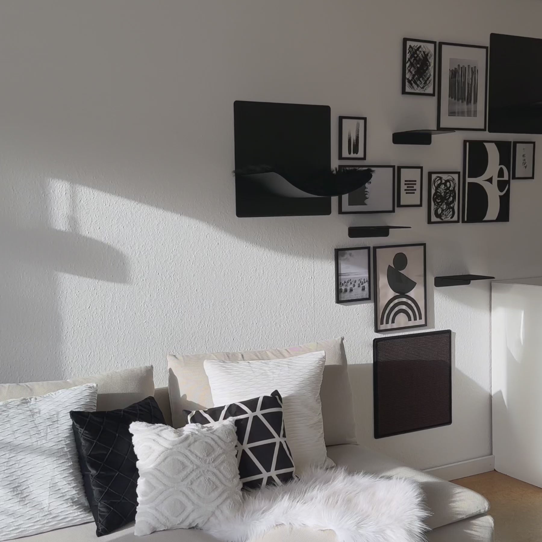 STYA Katzen Kletterwand | Katzen Treppe WL340 | Mit 3 Stufen