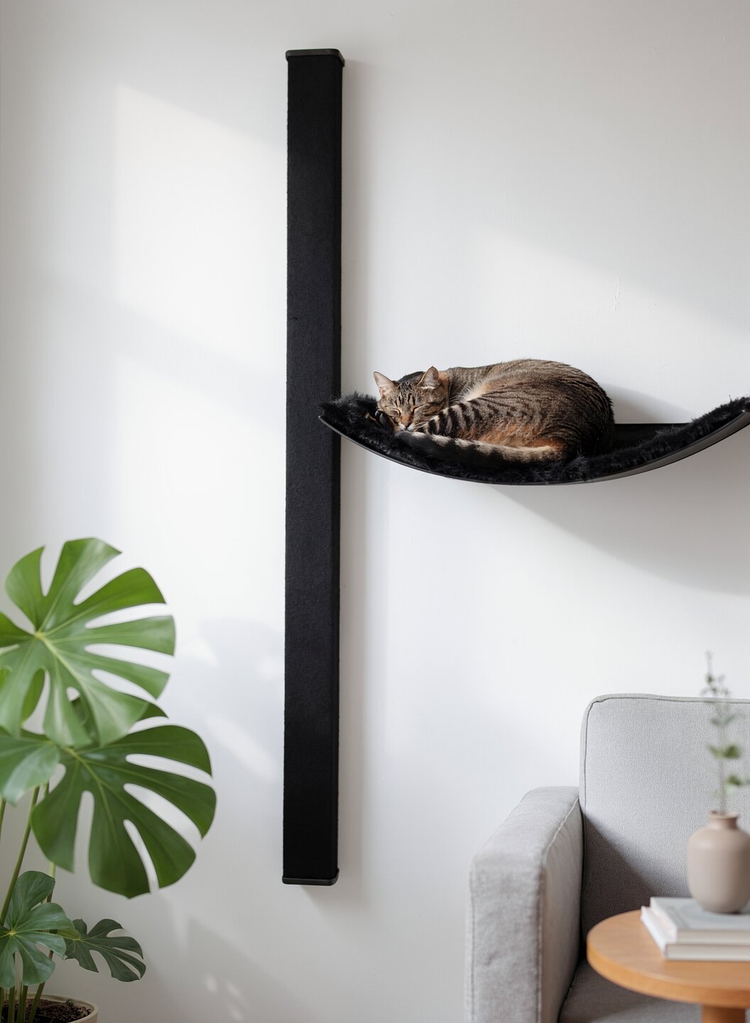 STYA Katzen Kletterwand | Set Essence | Kratzstamm KS150 + XXL Hängematte WL170