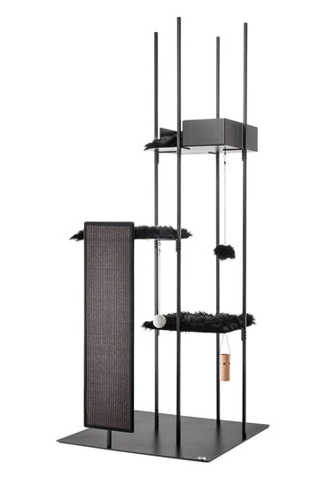 Design Kratzbaum MS 310, schwarz - XXL, Holz, stabil