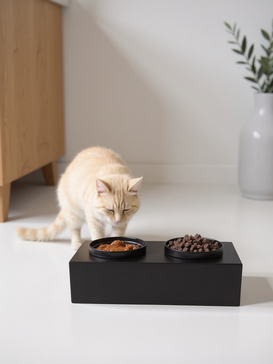 STYA Katzen Futternapf Set FE100 | Schwarz
