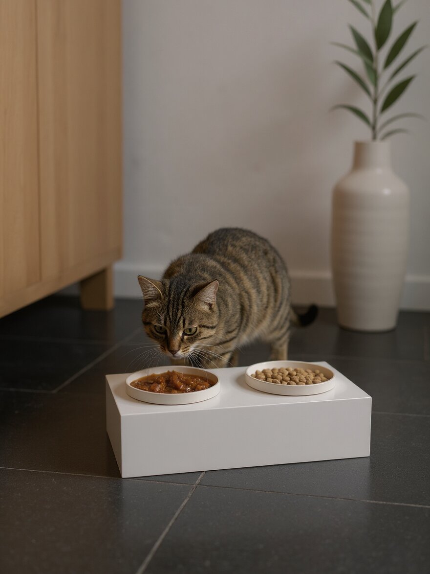 STYA Katzen Futternapf Set FE100 Weiß