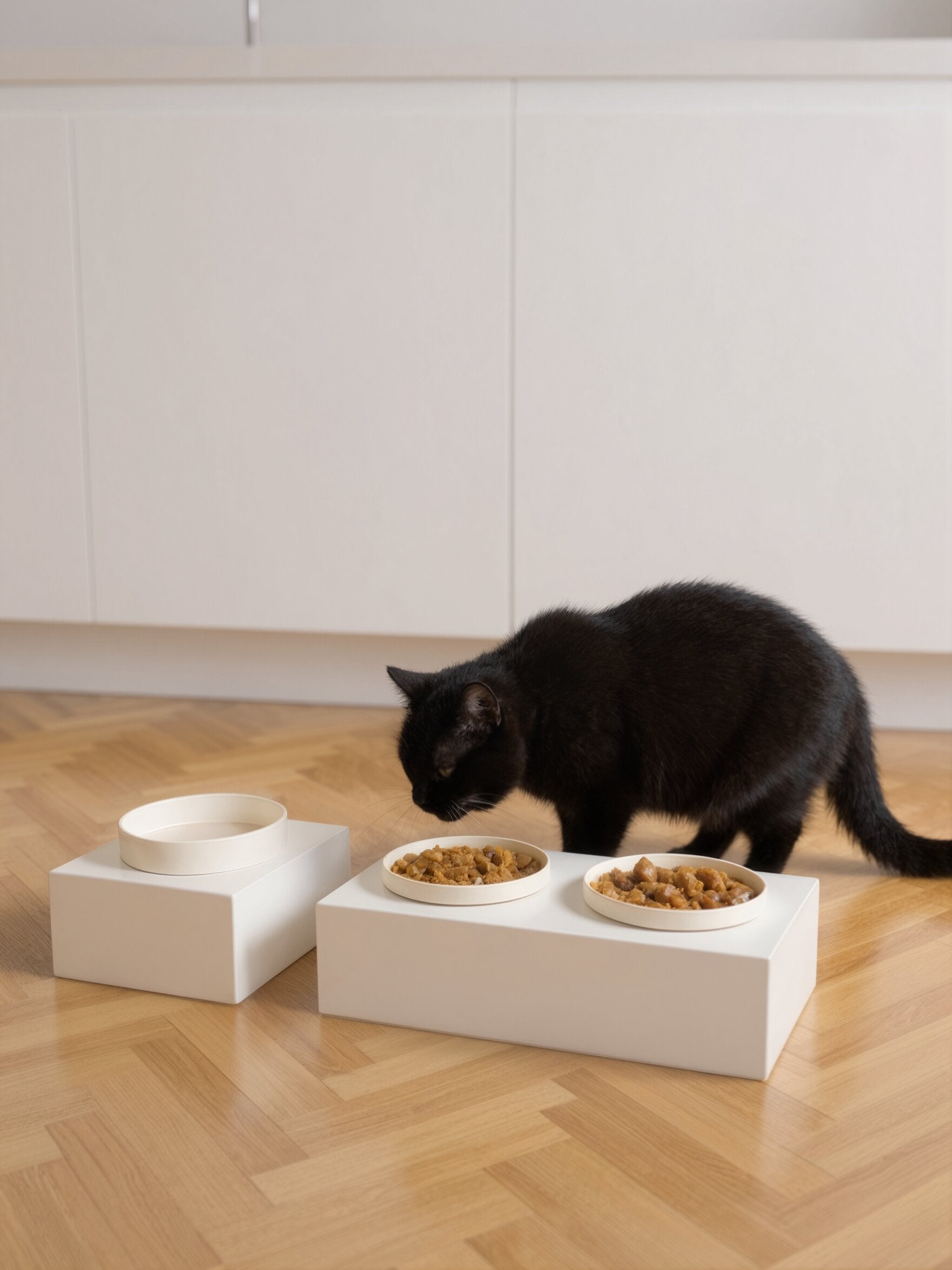 STYA Katzen Futternapf Set FE100 | Weiß