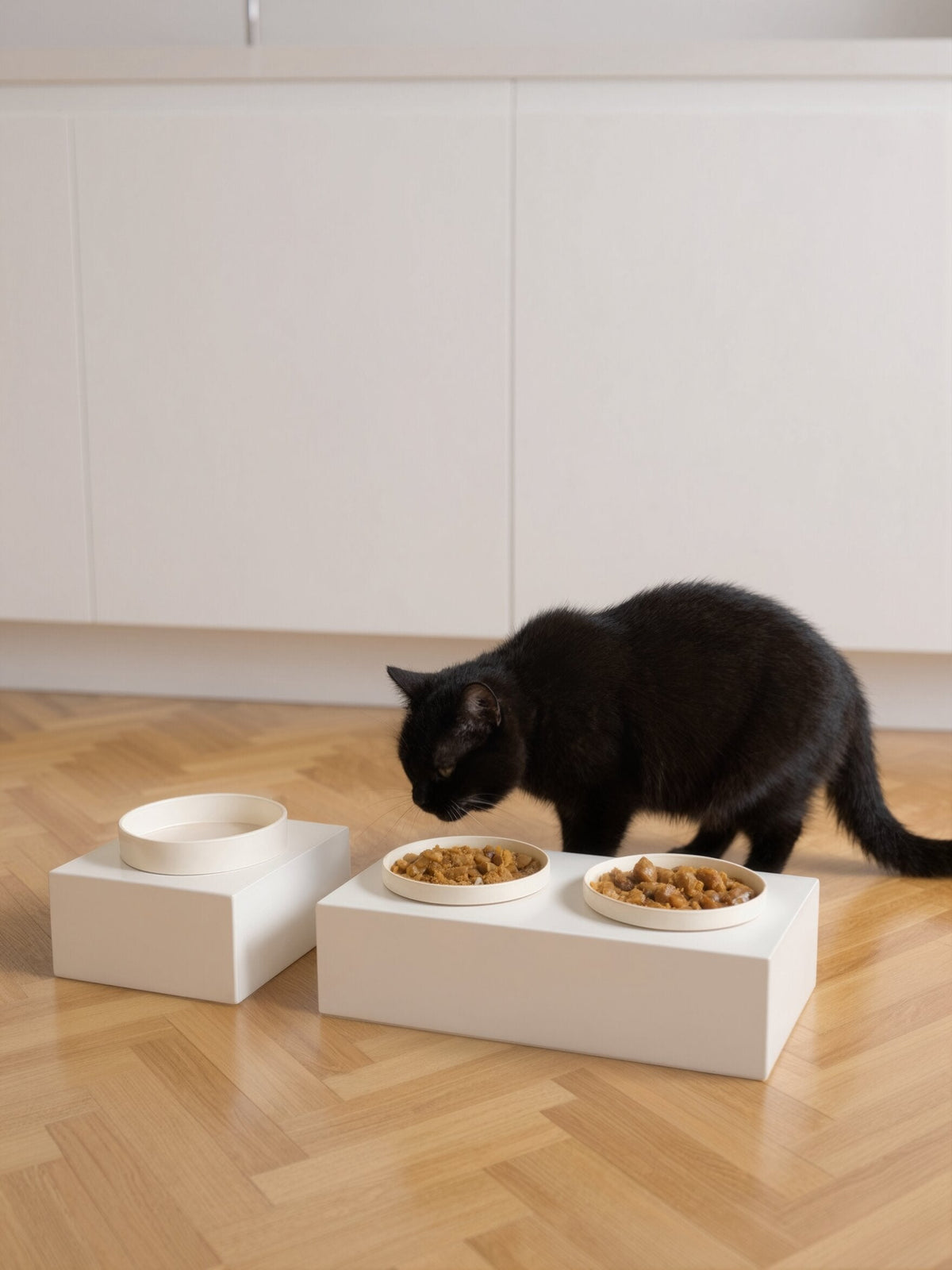 STYA Katzen Futternapf Set FE100 Weiß