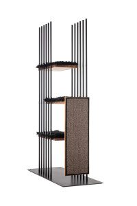 STYA Kratzbaum MS 210 - Schwarz | Design Katzenbaum aus Holz und Metall - Katzengerecht, modern und minimalistisch, Premium Qualität, hohe Stabilität