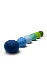 STYA Katzenball BS 100 | Blau + Grün - langlebig & robust, Filz, handgefertigt