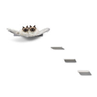 STYA Katzen Kletterwand WL 300 | Set Minimalist Hängematte XXL | Design Wandmöbel aus Metall + Sisal - Katzengerecht, modern und minimalistisch, Premium Qualität