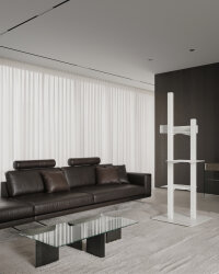 STYA Kratzbaum MS 610 - Weiß | Design Katzenbaum aus Metall, Filz - Katzengerecht, modern und minimalistisch, Premium Qualität