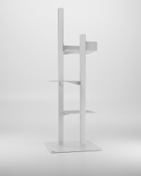 STYA Kratzbaum MS 610 - Weiß | Design Katzenbaum aus Metall, Filz - Katzengerecht, modern und minimalistisch, Premium Qualität